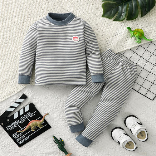 N 2 Piezas Conjunto Casual De Felpa Algodón Para Niño 1-4 B