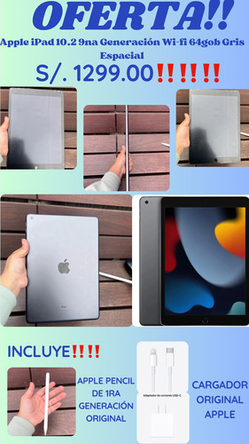 Tablet Apple iPad 10.2  2021 64gb 4g Gris, 9va Generación