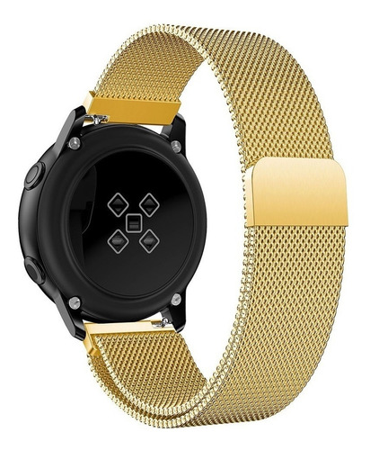 Pulseira Para Vivoactive 3 Music 245 Metal Milanesa Cor Dourado Largura 20 mm