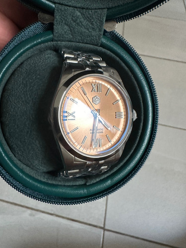 Reloj San Martín Dial Salmón (no Steeldive, Orient, Seiko Plateado Plateado Sunray Salmón (Usado)