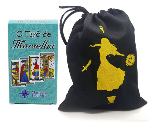 Baralho Tarô De Marselha 78 Cartas Com Manual E Bolsa