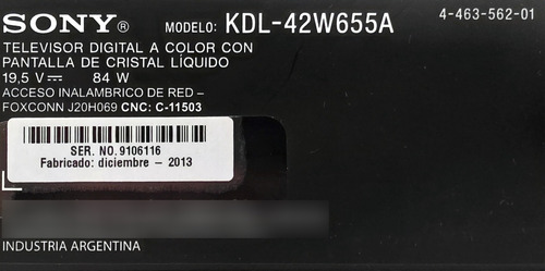 Vendo Tv Sony Bravia Kdl-42w605a Full Hd 1080p (Usado)