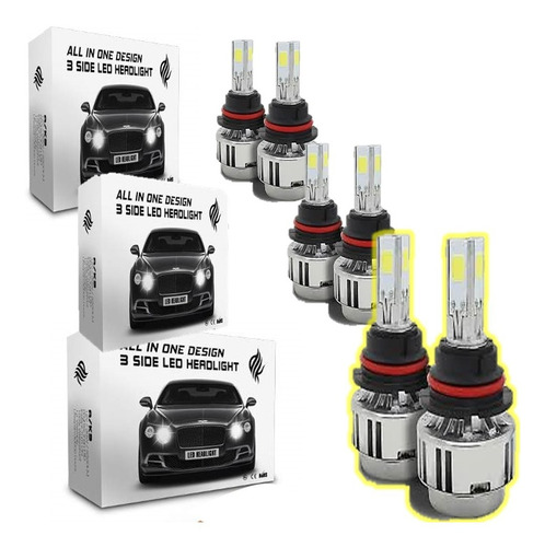 Mayoreo 3 Kit Led 72w Faros Focos Tipo Xenon Autos Camioneta