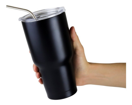 Imagen 9 de 10 de Vaso Termo Acero Inoxidable Incluye Popotes30oz Térmico890ml
