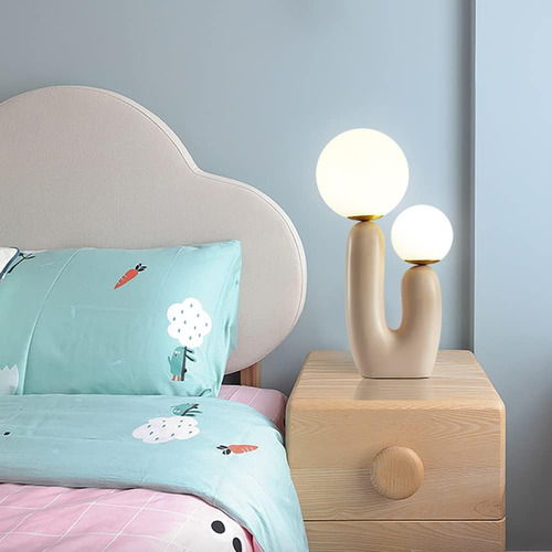 Lámpara De Noche Moderna, Lámpara De Mesa Con Pantalla De Cr