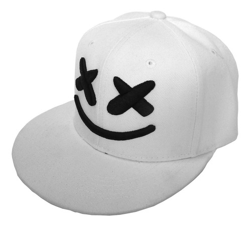 Gorra Dj Marshmello Para Niños Unisex Bordada Blanco Edc