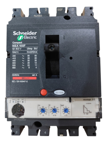 Disjuntor Nsx100f Mic 2.2 100a 3p C10f32d100 - Schneider