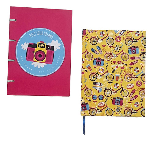 Set Cuadernos A6 Cosidos Liso Y Rayado - Kit
