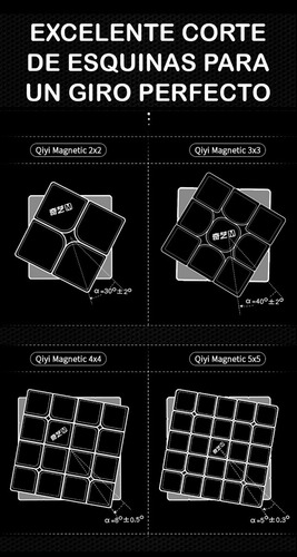 Cubo Rubik 3x3 Qiyi Ms Magnético Stickerless 3x3x3 + Estuche