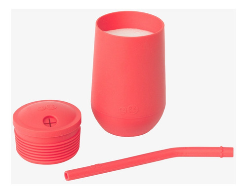 Vaso Ezpz Entrenador Grande Con Popote Para Bebes Silicon Color Coral