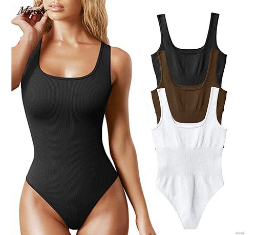Tanga Moldeadora De Cuerpo Con Cuello Cuadrado Y Control De