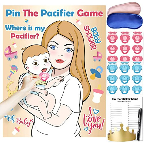 Juego  Pin The Pacifier On The Baby , Juegos Baby Showe...
