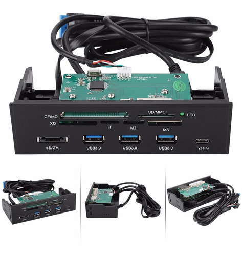 5.25 Usb 3.0 Smart Interno Lector De Tarjetas Pc Panel Front