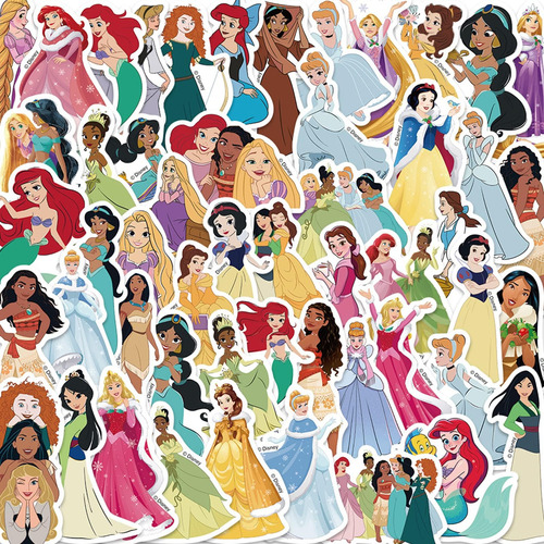 52pcs Paquete De Pegatinas De Princesas De Disney, Lindas Pe