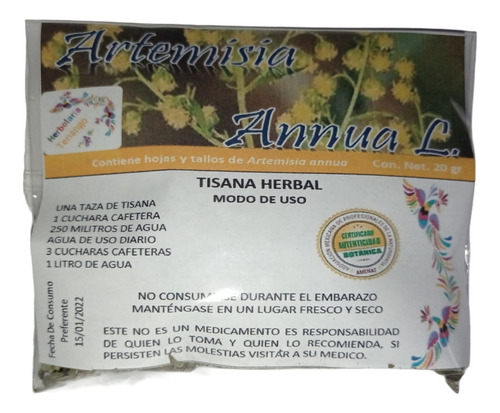 Té Artemisia Annua L. 20 Gr 100% Natural  Productos Tenango