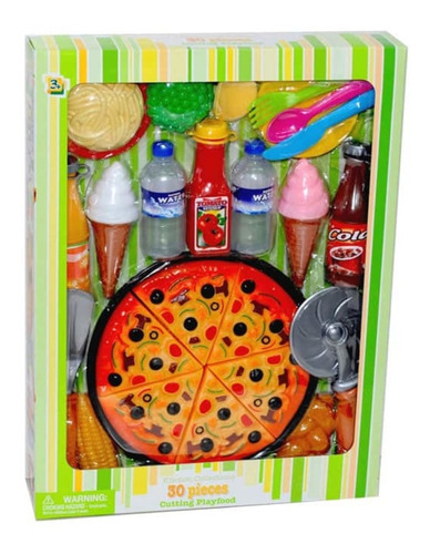 Juego De Pizza 30 Piezas Juguete Para Niños