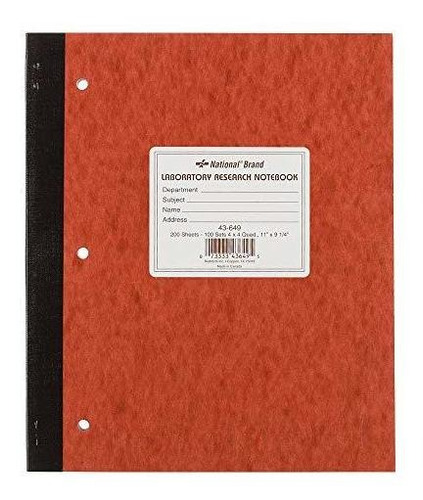 National Laboratory Notebook, 4 X 4 Quad, Brown, Cubierta, 1