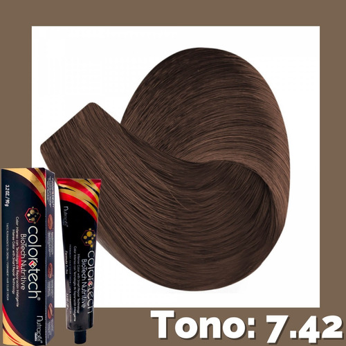 Kit Tinte Color Tech  Semipermanente tono 7.42 para cabello