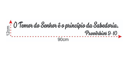 Adesivo 12x90 Salmo Bíblico Provérbios 9,10 Fé Deus Religião