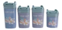 Comprar Set De 4 Frascos Herméticos Táper Organizadores De Cocina