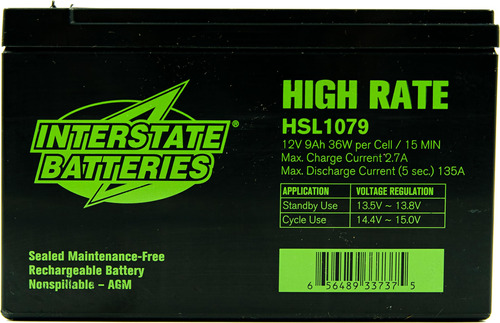 Interstate Batteries Bateria De Alta Velocidad De 12v 9ah (t