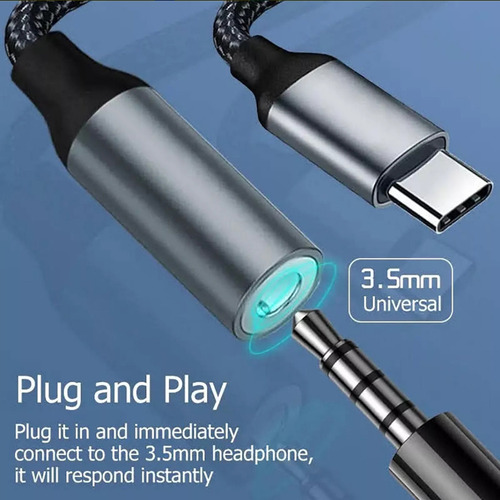 Adaptador Auriculares Type-c A 3,5 Mm,compatible Con Android