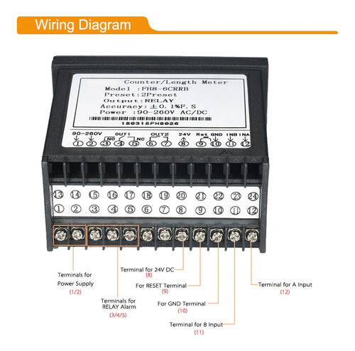Contador Digital 90 ~ 265v 2 Salida De Relé Y Pulso Pnp Npn