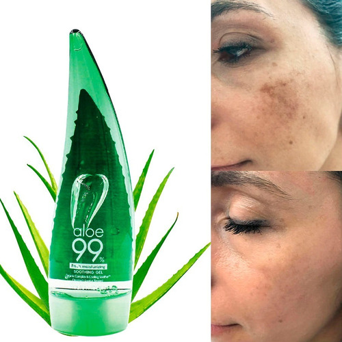 Gel Aloe Vera 99% Tratamento Clareador Calmante Facial Momento de aplicação Dia/Noite Tipo de pele Todo tipo de pele