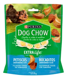 Petisco para Cães Filhotes Banana e Leite Purina Dog Chow Extra Life Pouch 75g