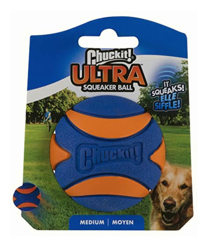 Chuck It! Ultra Squeaker Ball, Multicolor, Medium, 1-pack