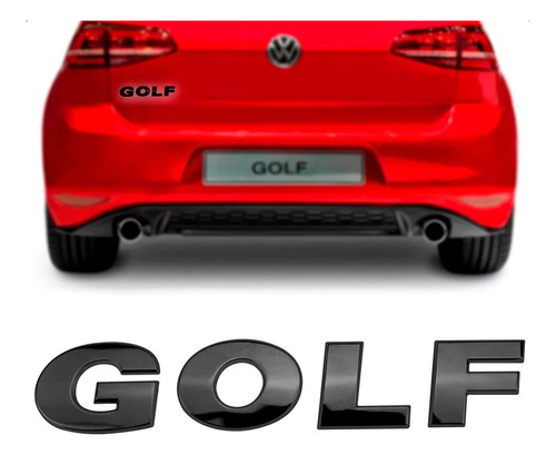 Emblema  Traseiro Preto Black Piano Vw Golf Colante 3m