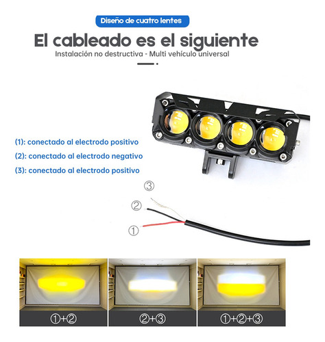 Faros De Lupa Doble Color For Auto, Motocicleta