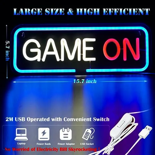 Luces Led Game On - Decoración De Pared Para Sala De Juegos