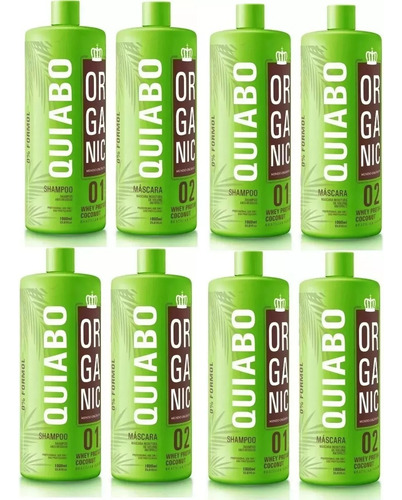 04 Kit Progressiva Liso Organic De Quiabo Sem Formol 2x1lt