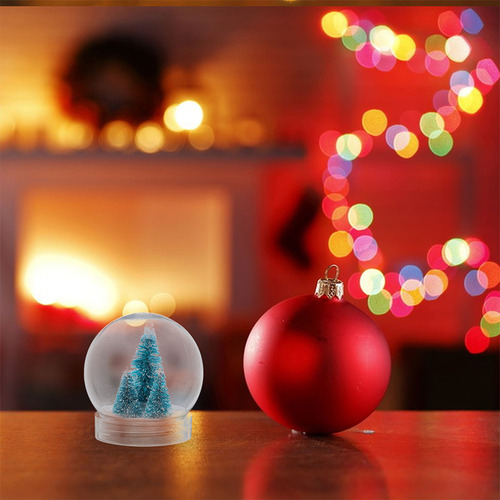12 Bolas De Nieve De Plástico Transparente Hechas A Mano Con