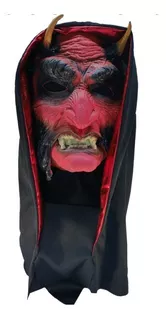 Máscara Halloween - Diablo Con Capa Cabeza Completa Nuevo