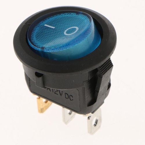 Interruptor De Botón Pulsador De Encendido / Apagado Azul