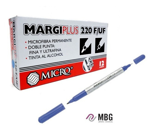 Marcador Micro Margi Plus 220  Fino/ Ultrafino Azul