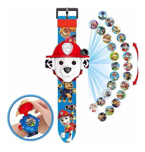 Reloj Proyector Patrulla Canina Niños 24 Imagenes Juguete