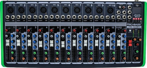 Consola Mixer 12 Canales Pro Bass Pm1624bt Bluetooth Usb