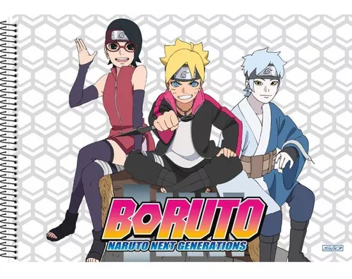 Caderno Desenho Univ Capa Dura Boruto/naruto 60f