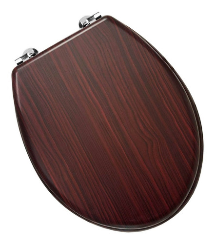 Tapa para sanitario Tecos Home 25026 de MDF con forma ovalada color marrón madera