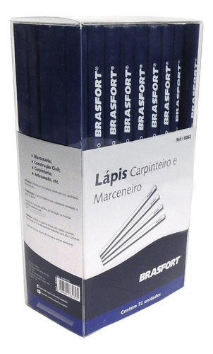 Lapis Carpinteiro Brasfort 1a. Linha 1/2 Grossa 72 Pecas   8