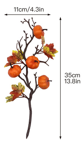 Ramas Artificiales De Calabaza, 4 Piezas De Palillos De...
