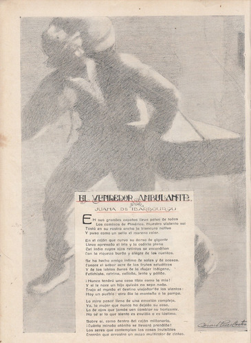 1924 Poema Juana Ibarbourou Vendedor Ambulante Pesce Castro