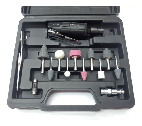 Amoladora Recta Neumatica + Kit 16 Pz Matriceria Torno 1204k