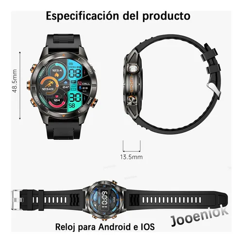 Reloj Inteligente Hombre Deportivo Impermeable 1.46'' Smartw