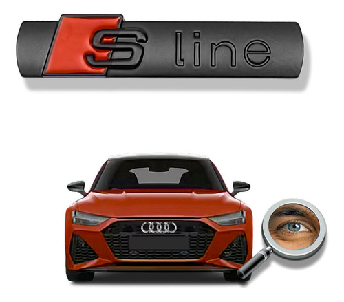 Insignia Metal S-line Negra Mate Baul P/ Audi Tuningchrome