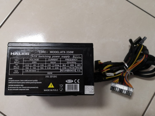 Fuente De Poder Atx Halion 350w Real, 24 Pines, 2x Sata, 2x