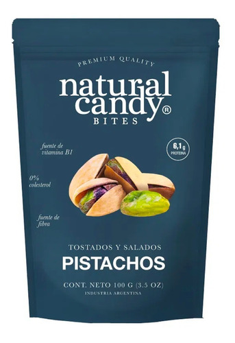 Pistachos Tostados Y Salados Natural Candy 100 Gr